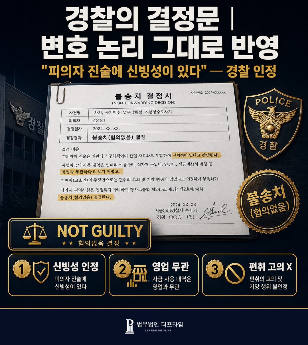 동업계약서 고소인 서명 의뢰인 지분 명시 자기모순 권리금