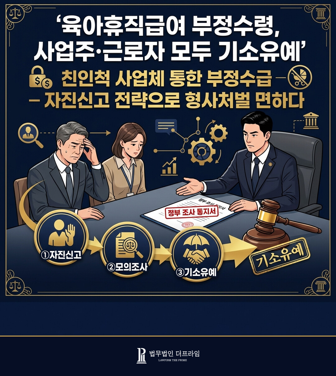 육아휴직급여 부정수령 사업주 근로자 모두 기소유예