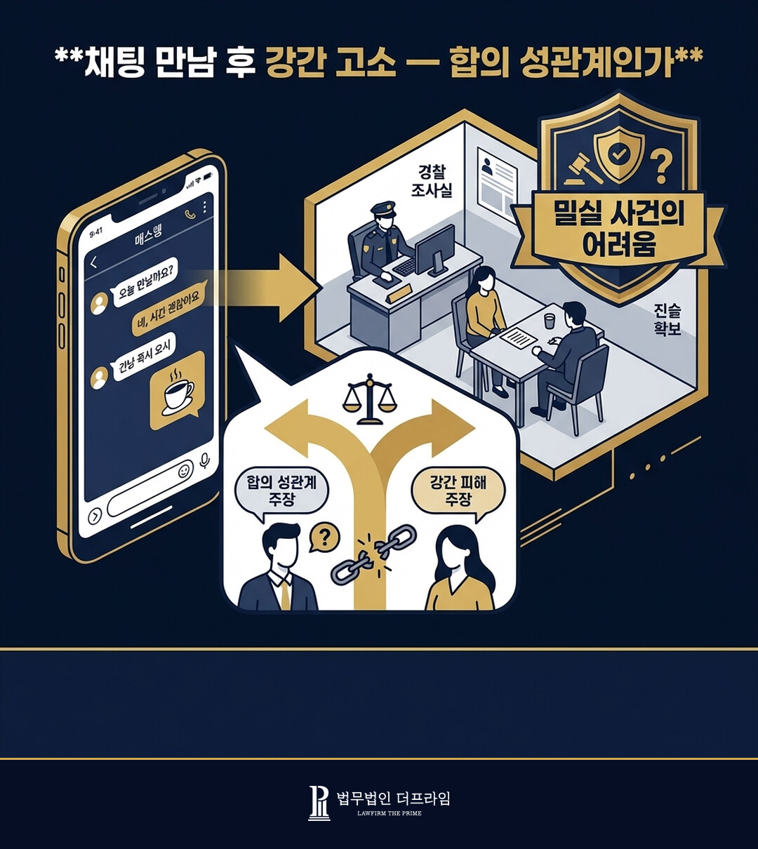 채팅 만남 후 강간 고소 합의 성관계 여부