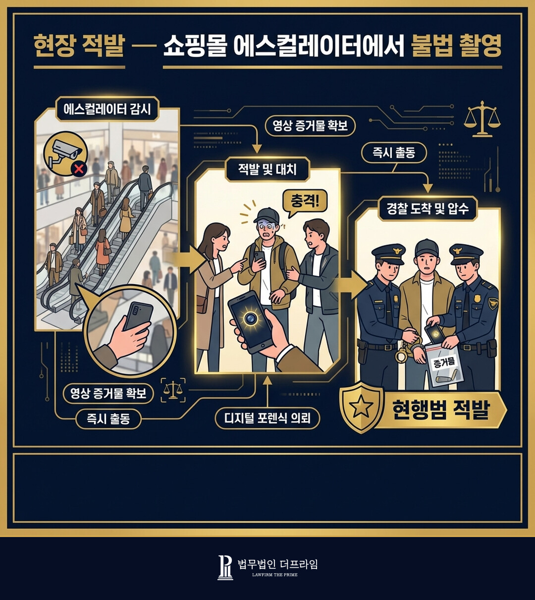 현장 적발 쇼핑몰 에스컬레이터에서 불법 촬영