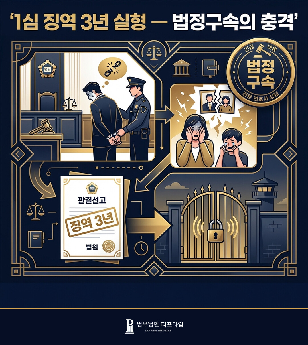 1심 징역 3년 실형 법정구속