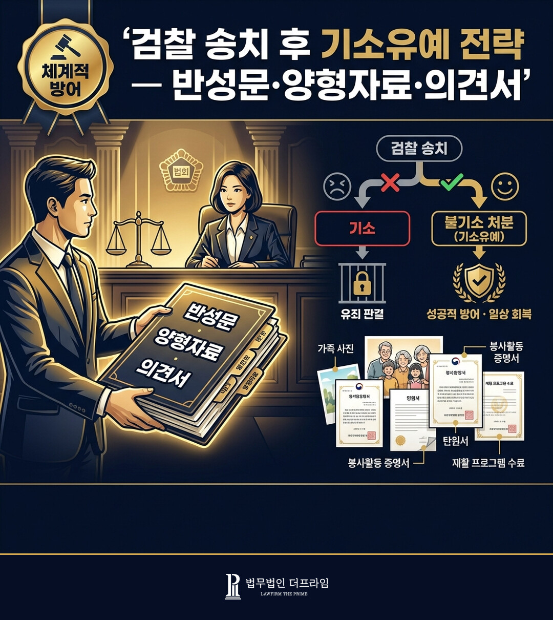 검찰 송치 후 기소유예 전략 반성문 양형자료 의견서