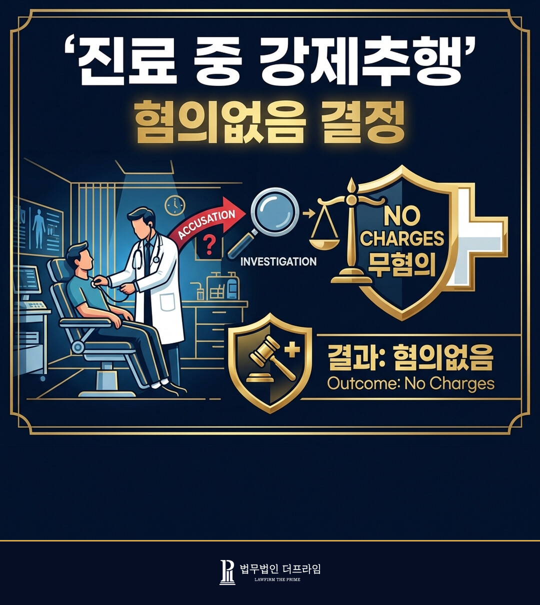 [법무법인 더프라임] 진료 중 강제추행 사건 혐의없음 결정 도출 - 법무법인 더프라임