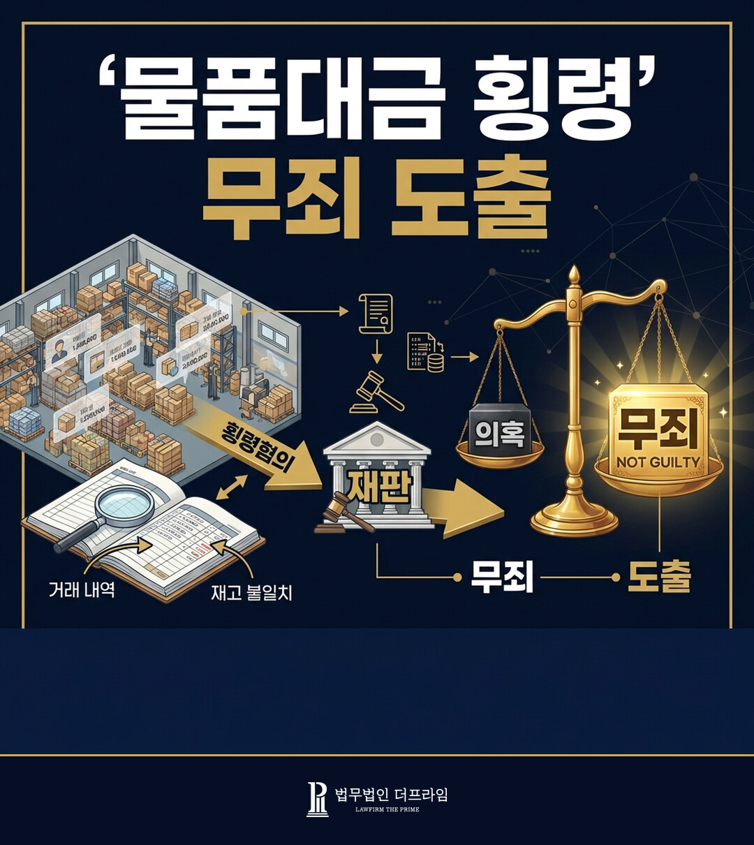 [법무법인 더프라임] 물품대금 횡령 사건 피고인 변호, 무죄 도출 - 법무법인 더프라임