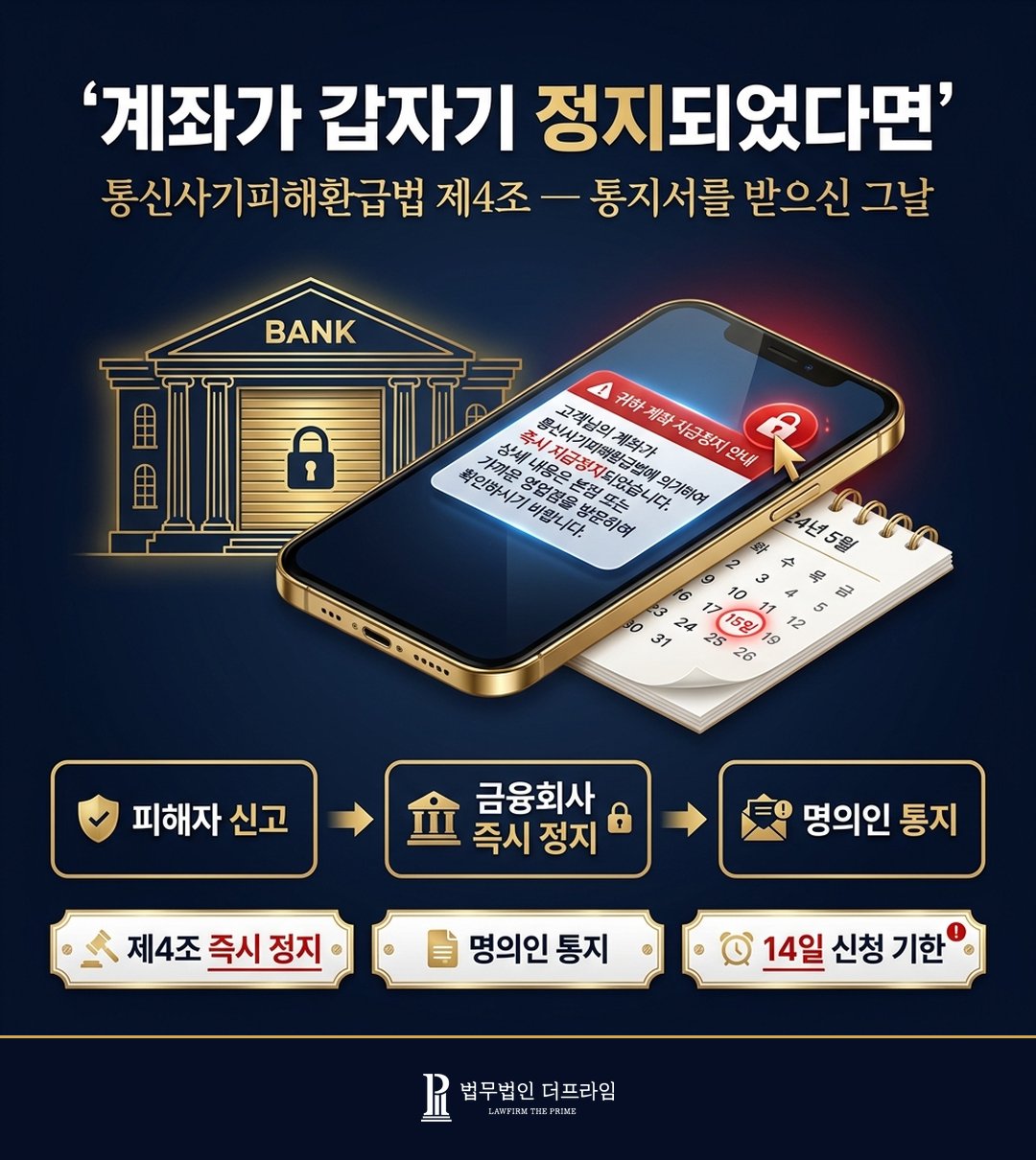 계좌 지급정지 통지서 대처법 변호사