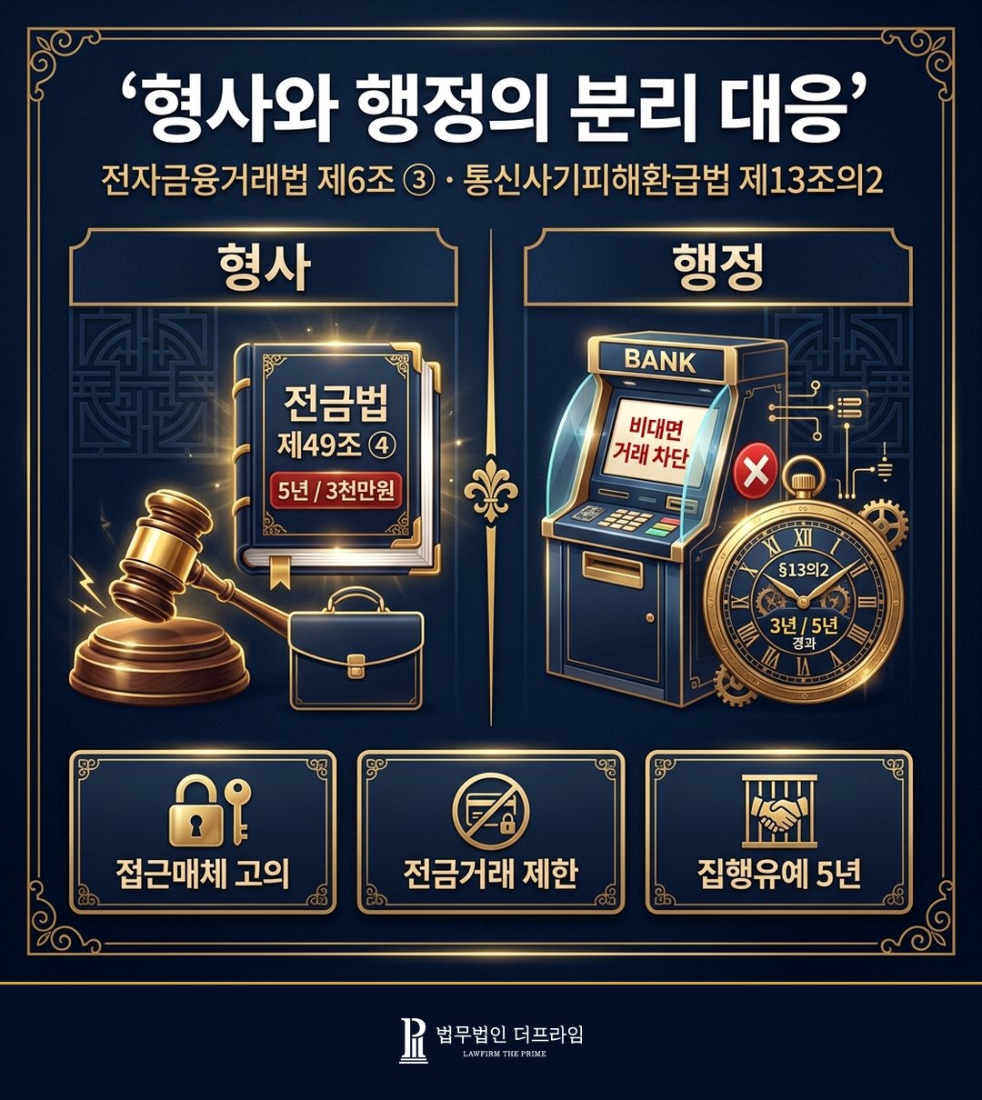 형사 행정 분리 대응 전자금융거래법 제6조 제13조의2 전자금융거래 제한